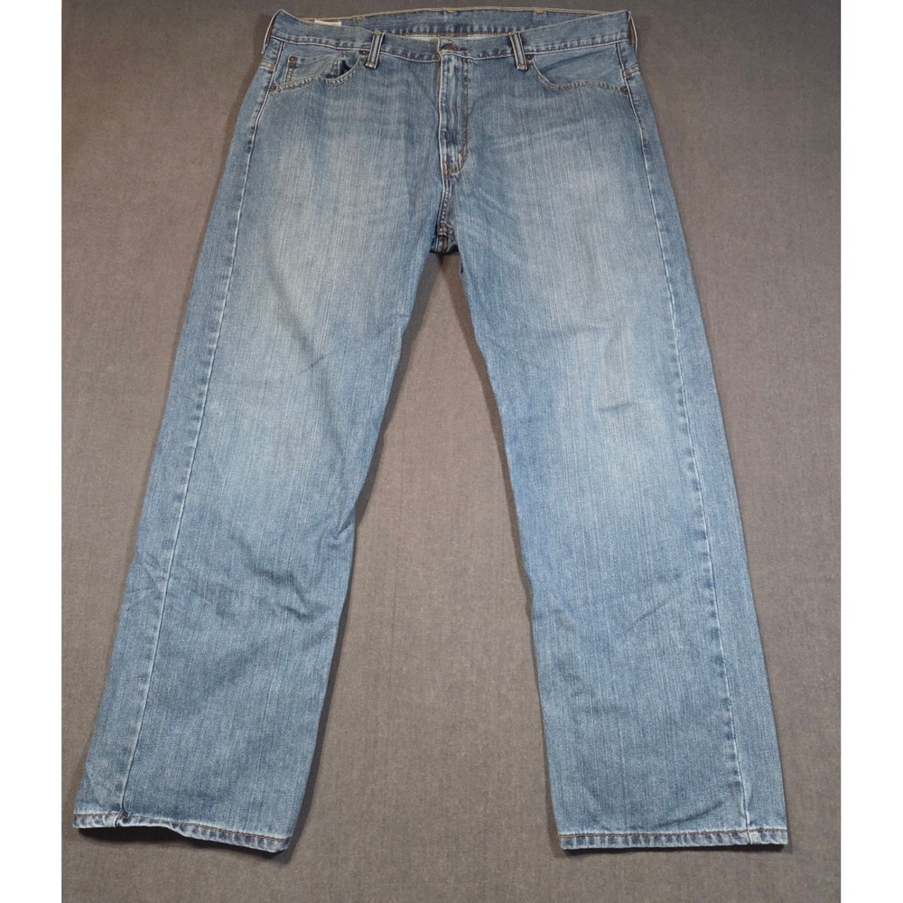 Levi 569 Loose Straight Jeans Mens 38x32 Light Wash Denim Blue 100% Cotton